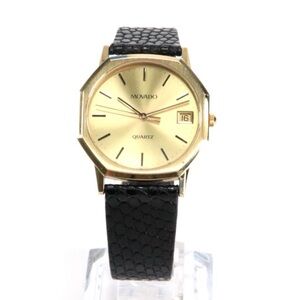 Vintage Mens Movado 8751890 1980s Gold-Tone Quartz Watch